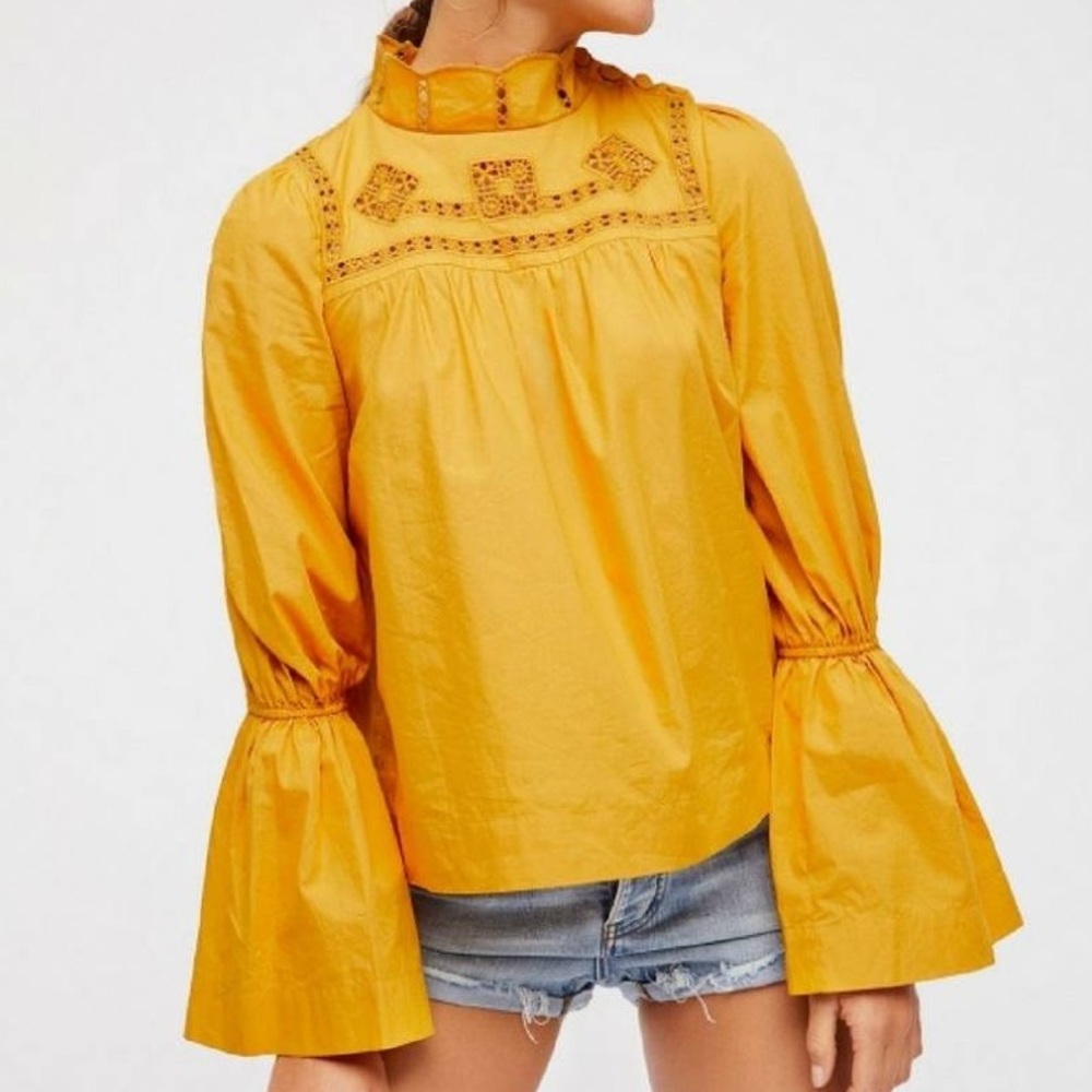 Free People Another Eternity Top Marigold Yellow Small - Picture 6 of 7